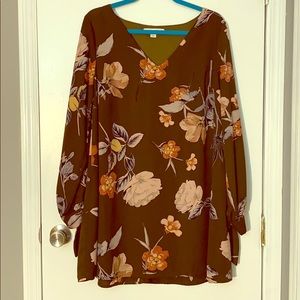Olive Green Floral Tunic